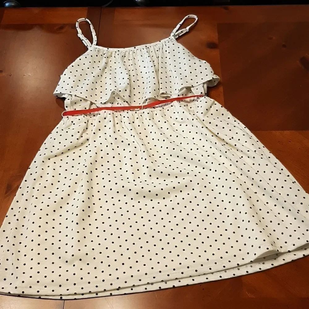 Charlotte Russe White with Black Polka-dot Mini Dress